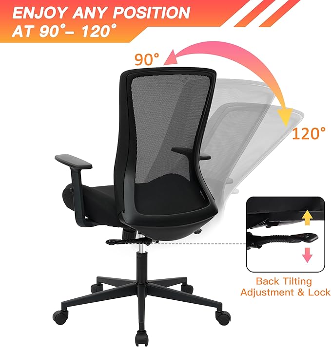 Big and Tall Office Chair for Heavy People 400lb, Ergonomic Desk Chair Mesh - Image 6