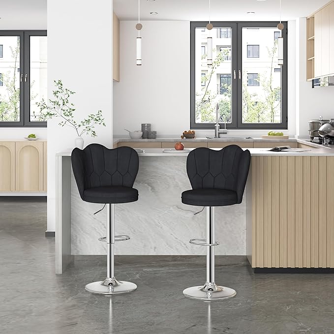 VECELO Bar Stools Set of 2, Adjustable Barstools - Image 2