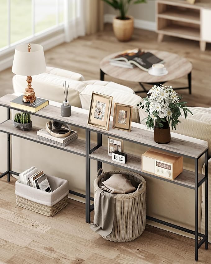 VASAGLE Console Table, 2-Tier Narrow Sofa Table - Image 6