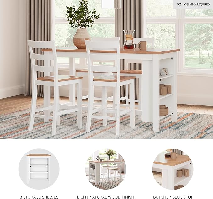 Signature Design by Ashley Gesthaven Farmhouse Counter Height Dining Table - Image 4
