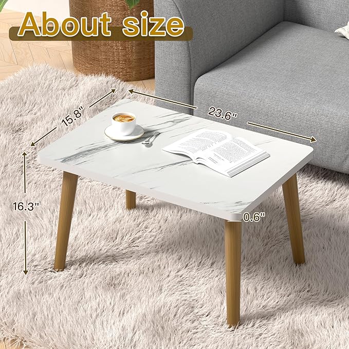 Small Coffee Table for Small Space, Low Table, Floor Table Desk for Sitting on - Image 3