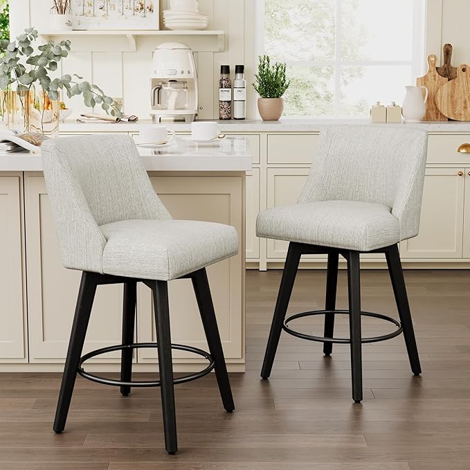 Vipbear Swivel Counter Height Bar Stools Set of 2, 26.8" H Counter Stools by VipbearLiving