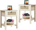 SICOTAS White Nightstand Set of 2, Rattan Decor Drawer by SICOTAS