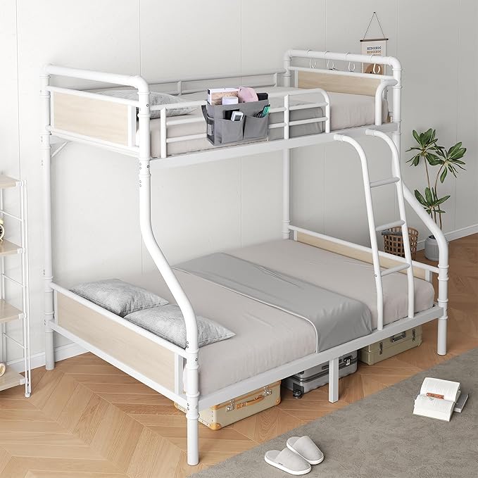 Metal Bunk Bed Twin Over Full, Industrial Bunkbeds Heavy Duty Bed - Image 9