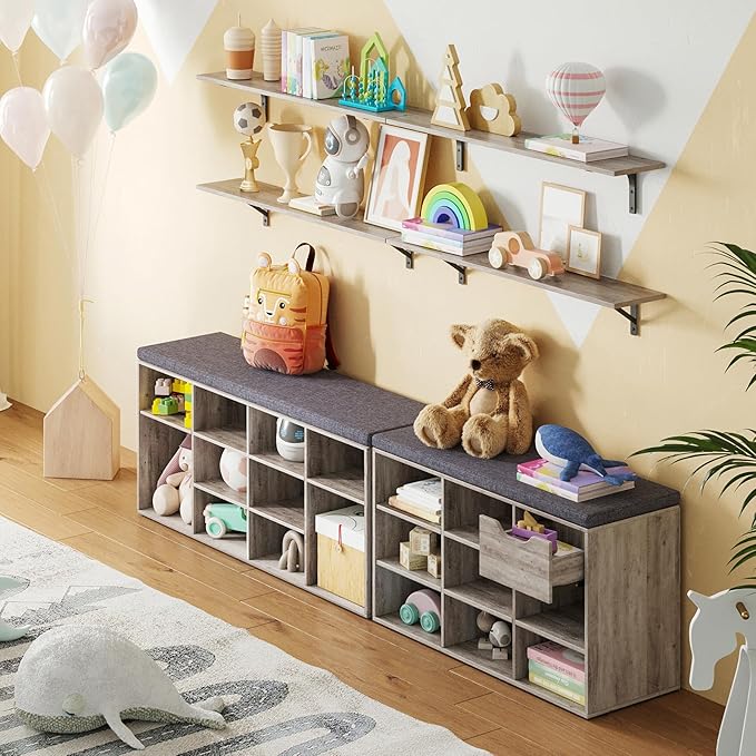 DINZI LVJ Shoe Bench, Entryway Storage Bench - Image 7