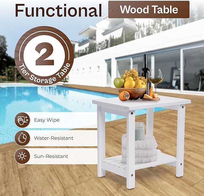 Adirondack Side Table – Weather-Resistant Rectangular End Table - Image 6