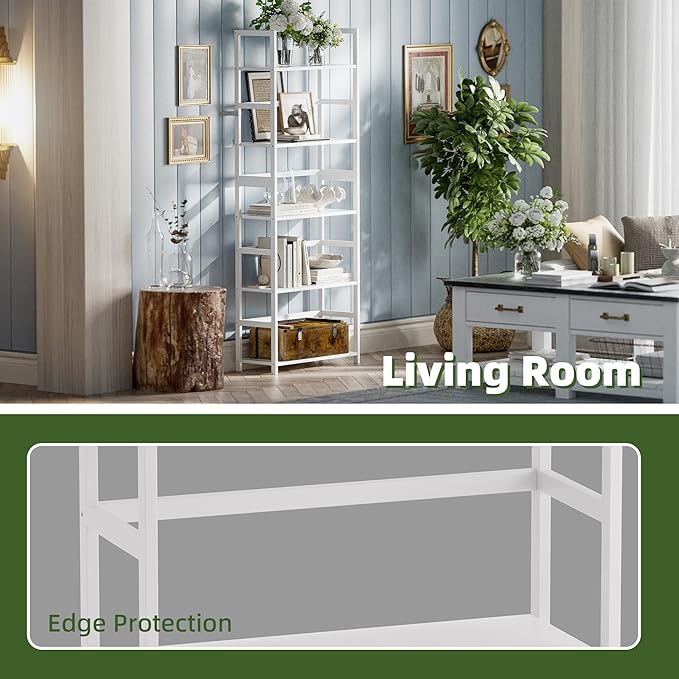 5-Tier Bookshelf, Industrial Bookcase - Image 6