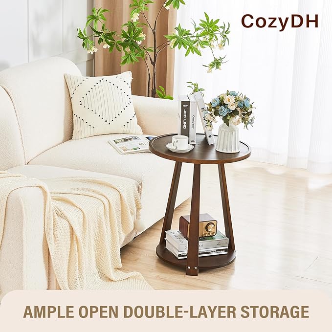 CozyDH Round End Table Living Room, Side Table - Image 6