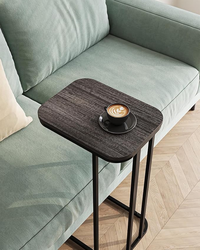 C Shaped End Table, 27 Inches High Small Side Table - Image 2