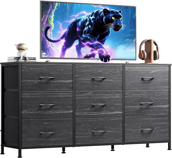 WLIVE 47''W Dresser for Bedroom, 55 inch TV, Wide Chest of Drawers by WLIVE