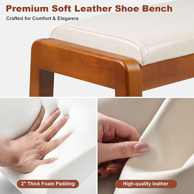 Shoe Bench Storage Rubberwood - Image 5