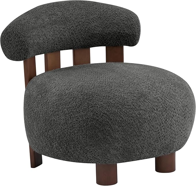 Christopher Knight Home Elvina Boucle Fabric Accent Chair, Solid Wood Single - Image 5