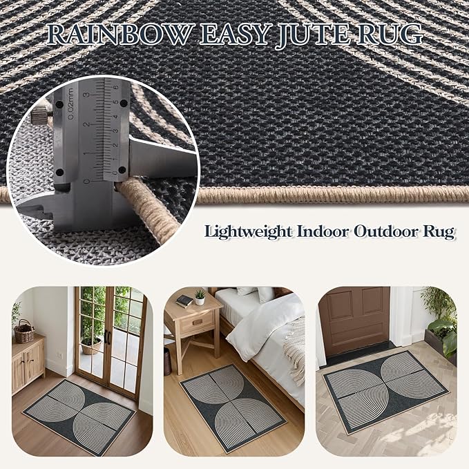 Lahome Rainbow Outdoor Mats for Front Door, 2x3 Small Washable Kitchen Rugs - Image 4