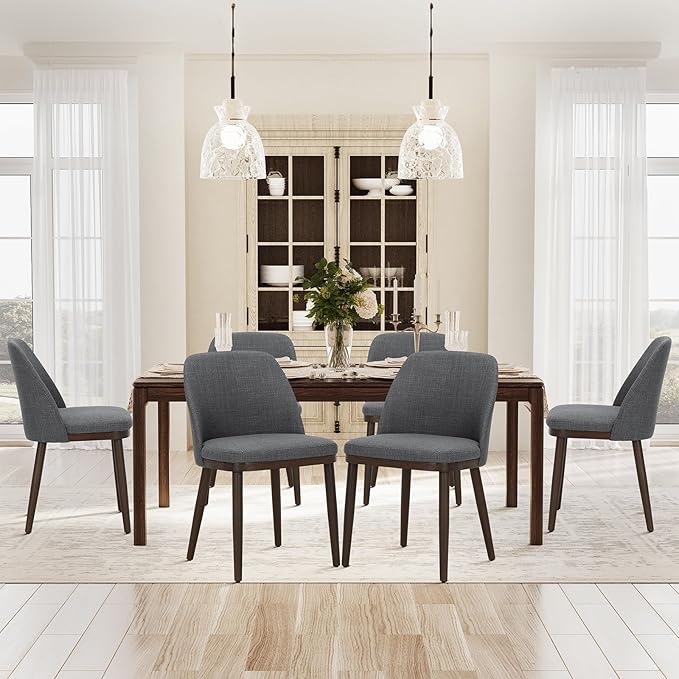 COLAMY Upholstered Dining Chairs Set of 6, Modern Kitchen Chairs by COLAMYINC