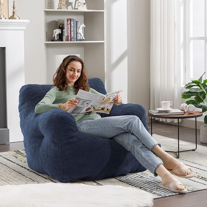 Recaceik Bean Bag Chairs, Tufted Soft Stuffed Bean Bag Chair - Image 4