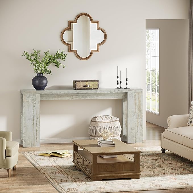 Tribesigns 70.9-Inch Extra Long Console Table, Farmhouse Wood Sofa Table Behind - Image 4