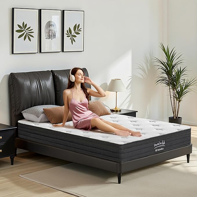 Twin Size Mattress, 10 Inch 5-Zone Pocket Spring Hybrid Mattress by Kislot
