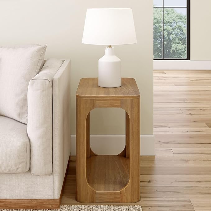 Plank+Beam Modern Rounded Rectangular Side Table - Image 3