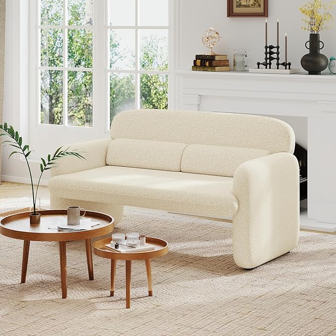 Furnimart Modern Loveseat Sofa, Comfy Upholstered Minimalist Couch, Small by FurnimartFurniture