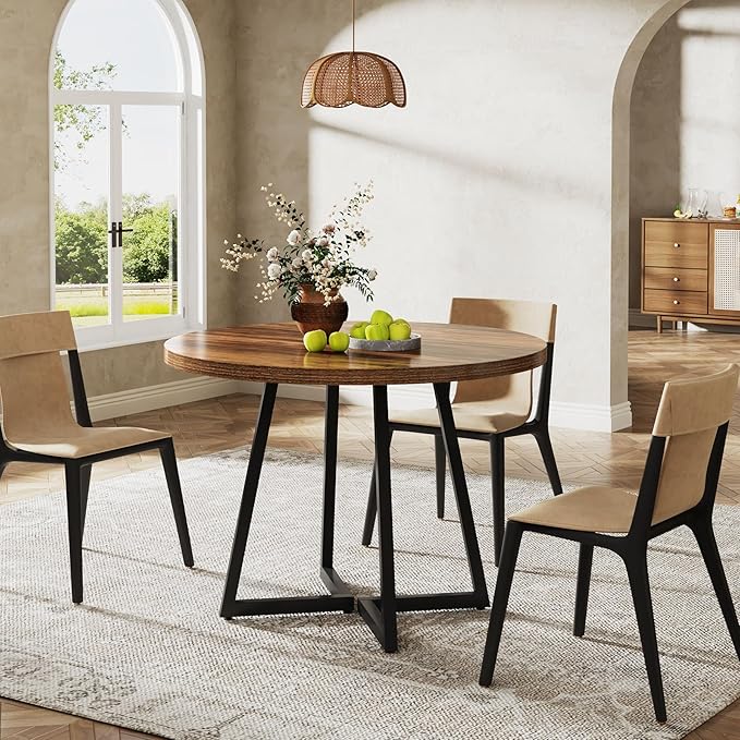 Tribesigns Round Dining Table for 2, 31.5" Industrial Dinner Table - Image 3