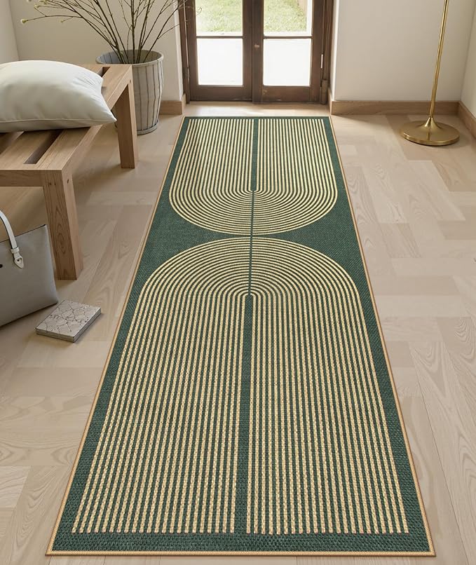Lahome Modern Rainbow Easy Jute Kitchen Runner, 2x8 Indoor Outdoor Runner Rug by Lahome