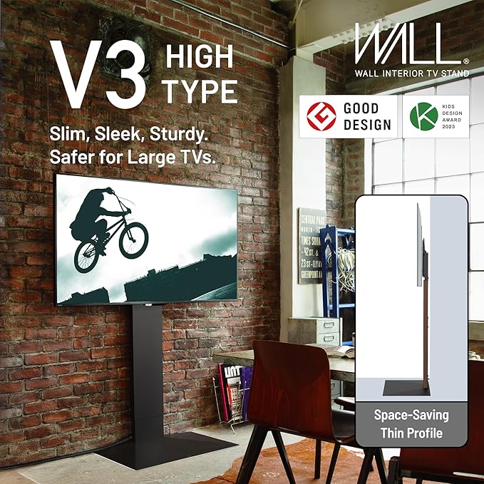 WALL V3 High Type | Sleek 32-80 Inch Universal Ultra Thin TV Stand | Satin - Image 2