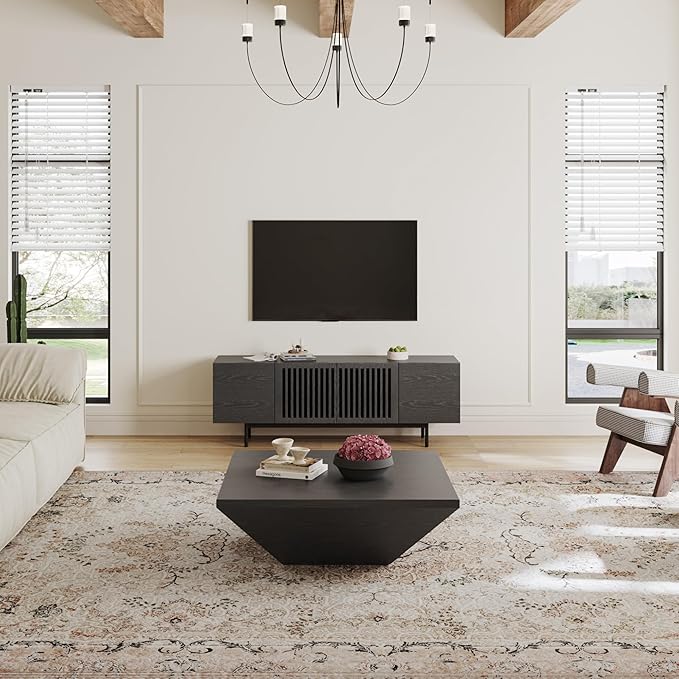 POVISON Full Assembled Mid-Century Modern TV Stand - Image 6