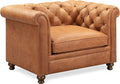 POLY & BARK Lyon Leather Lounge Chair – Cognac Tan Full-Grain Leather by POLYBARK