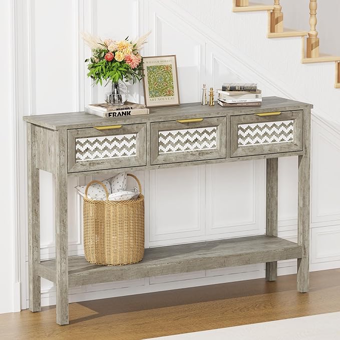 Entryway Table, Rattan Console Table - Image 7