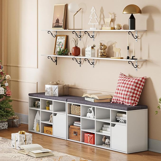 DINZI LVJ Long Wall Shelves, 55.1" Large Floating Shelves Set of 2, Wide - Image 6