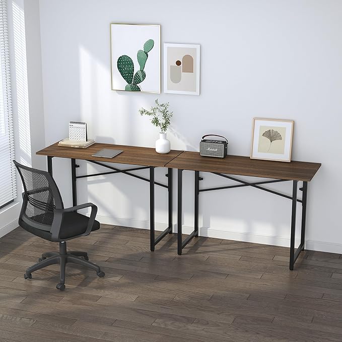 Folding Computer Desk 47 inch Writing Gaming Computer Camping Table, No - Image 6
