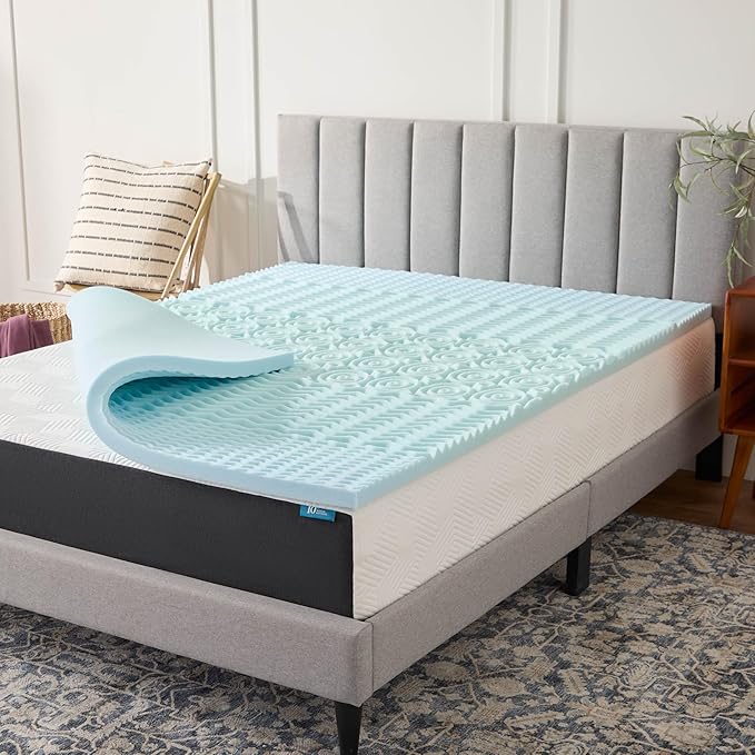 LUCID Gel Infused Memory Foam Mattress Topper – 2 Inch Mattress Topper – 5 by Lucid