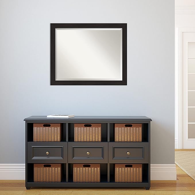 Amanti Art Brown Wall Mirror 26x32 Furniture Espresso Narrow Rectangle Bathroom - Image 6