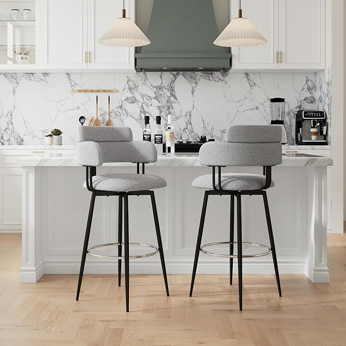 Swivel Bar Stools Set of 2, Counter Height Bar Stools by Unknown