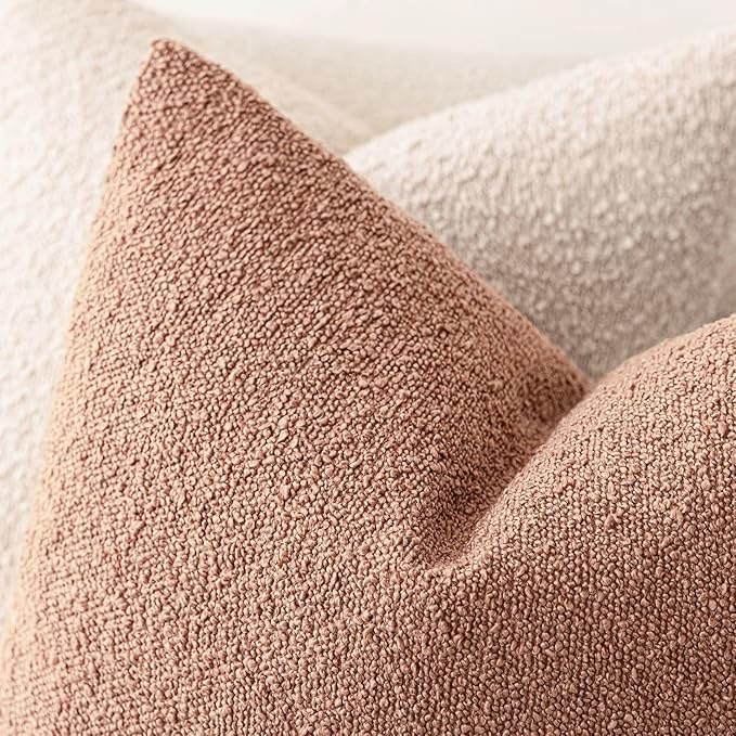 Foindtower Set of 2, Decorative Textured Boucle Throw Pillow Covers Accent - Image 4