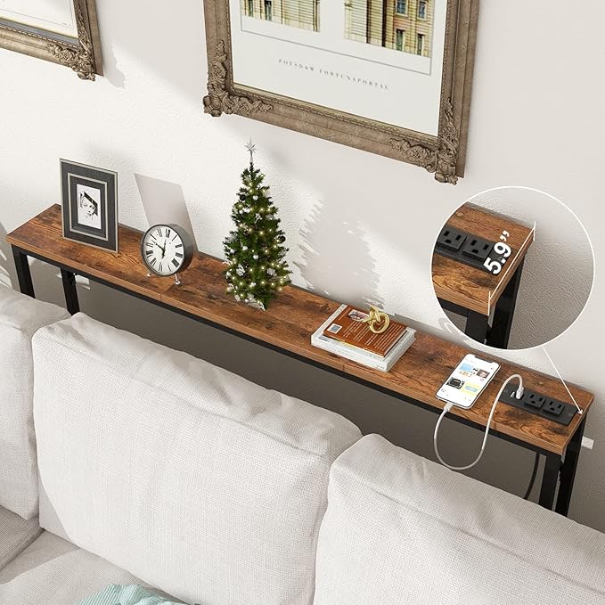 Tohomeor 5.9" Skinny Behind Sofa Console Table - Image 2