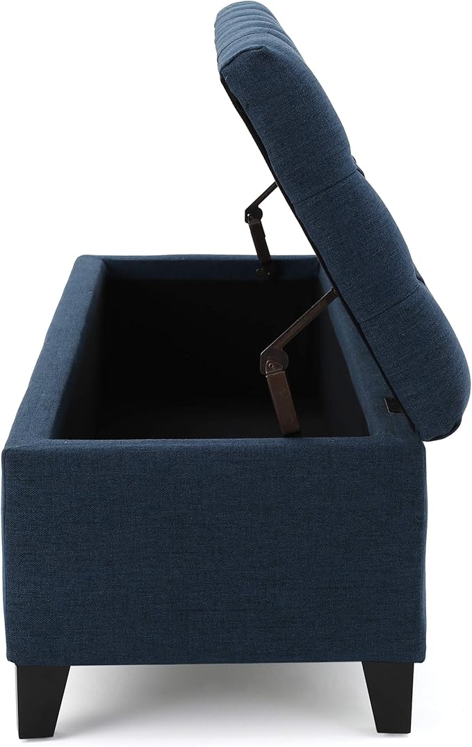 Christopher Knight Home Ottilie Fabric Storage Ottoman, Dark Blue, 17.75"D x - Image 12