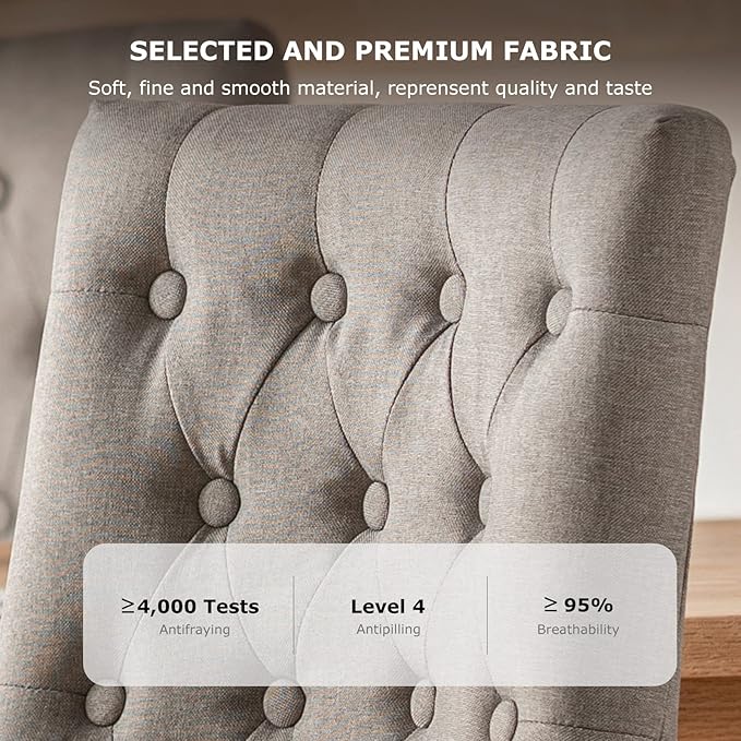 COLAMY Wingback Upholstered Dining Chairs Set of 6, Fabric Side Dining Room - Image 6