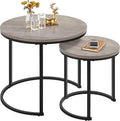 Yaheetech Nesting Coffee Table Set of 2, Nesting Table, Rustic Stacking Side by Yaheetech