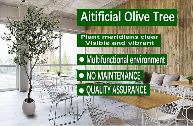 Artificial Olive Tree 7ft Tall, Faux Olive Tree Indoor Artificial Tree - Image 7