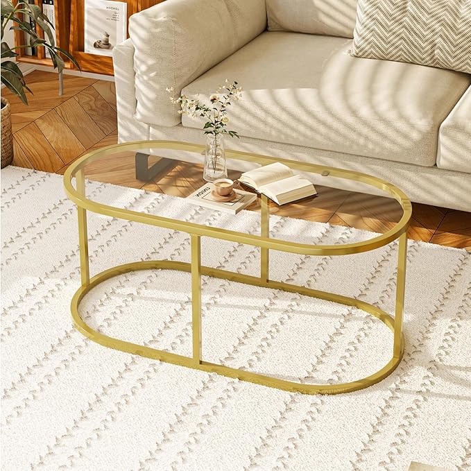 Coffee Table Gold Glass Coffee Tables - Image 3