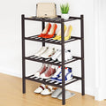 Smiry Shoe Rack, 4 Tier Small Bamboo Shoe Organizer, Stackable Free Standing by Smiry