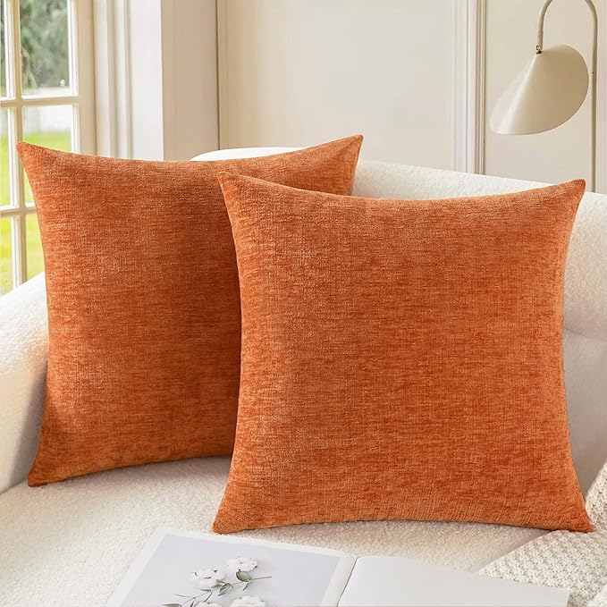 CaliTime Fall Throw Pillow Covers Decorative 16 X 16 Inches Pack of 2 Cozy by CaliTime
