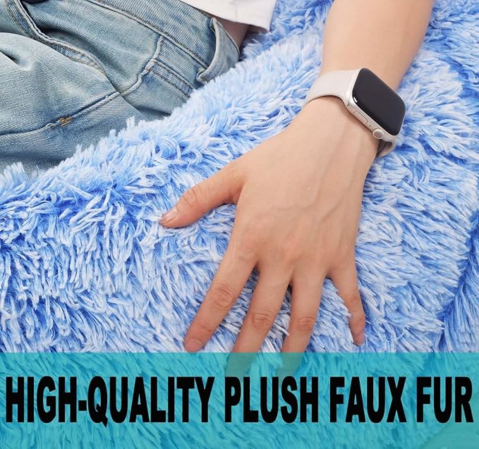 Fluffy Bean Bag Chair, 3FT Round Memory Foam Filled Bean Bag - Image 5