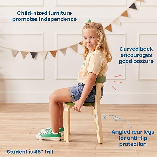 ECR4Kids Bentwood Round Table and Curved Back Chair Set, Kids Furniture - Image 4