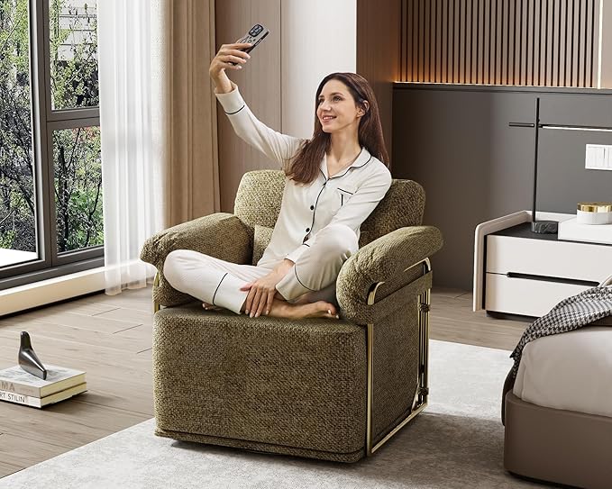 KEIKI Modern Comfy Swivel Accent Reading Chair - Image 5