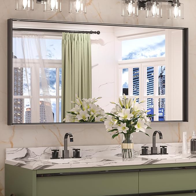 Keonjinn 48 x 24 Inch Black Bathroom Mirrors by Keonjinn