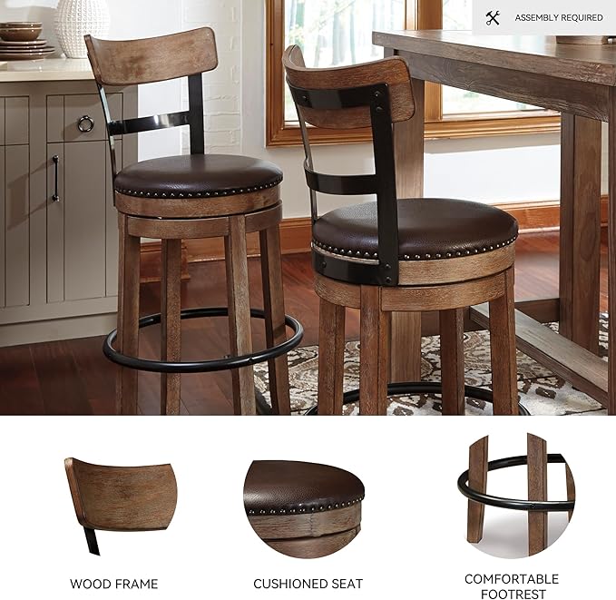Signature Design by Ashley Pinnadel Barstool, Light Brown - Image 4