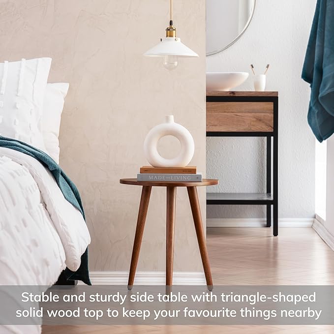 MH London Tri Pin Side Table I Handmade Natural Mango Wood, Naturally Moisture - Image 3
