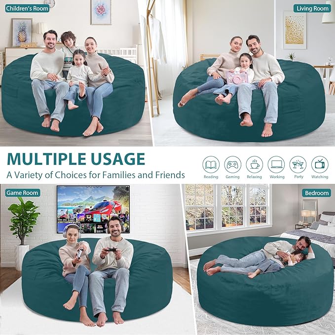 6FT Bean Bag Chair, Large Bean Bag Chairs - Image 5